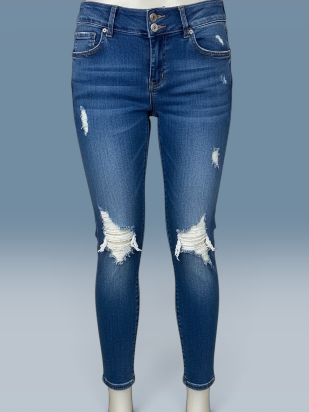 Torrid Women's Jegging Straight Leg Jeans in Distressed Blue